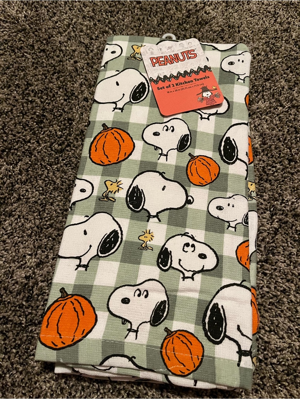 Peanuts set of 2 fall kitchen hand towels